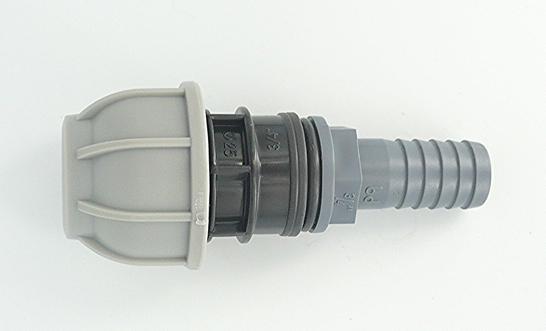 Farm & Field Hardware Pipe Joiner. Joins Mdpe/Alkathene Solid Pipe To Flexible Hose Pipe (25 Mm Compression X 20 Mm Hose Tail)