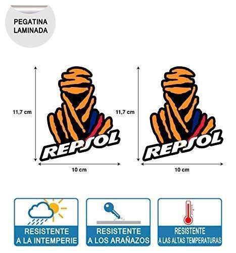 2 Unidades Pegatinas Compatible con Dakar REPSOL Honda Y BMW IMPRESIÓN Digital Laminado Protector