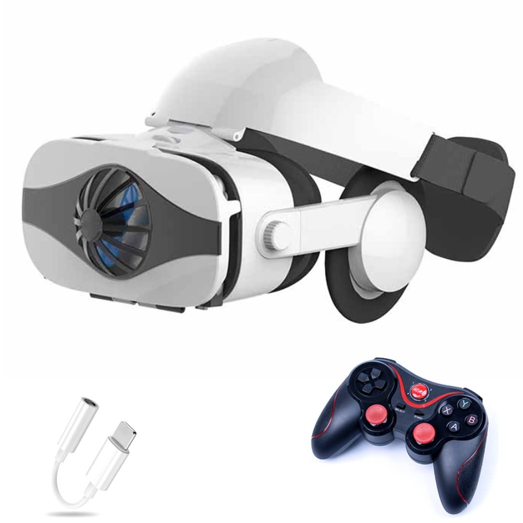 Okulary VR, zestaw słuchawkowy z wirtualnej rzeczywistości, zestawy słuchawkowe VR obsługujące Android i IOS, połączenie Bluetooth do iPhone 13 Pro Max/13 Pro/12/11, do Samsung Galaxy S21, Huawei, Xiaomi