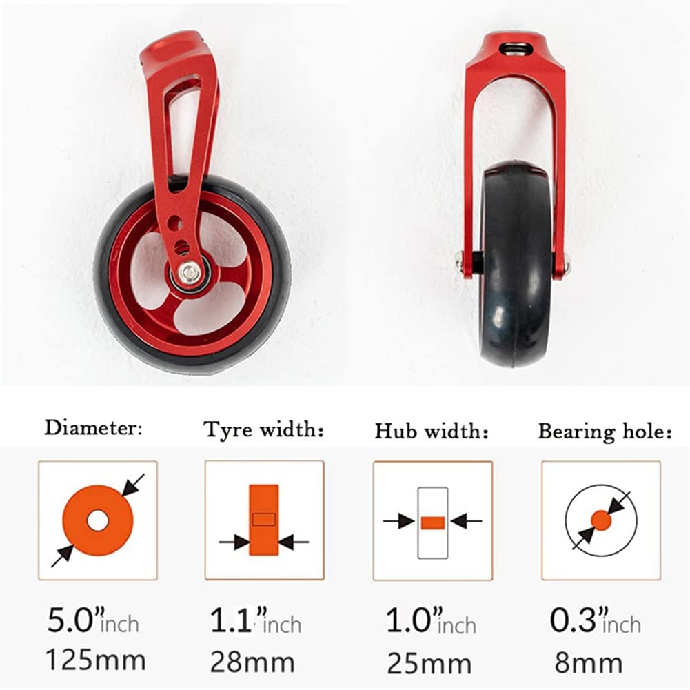 GHARAZ Ruedas Delanteras para Sillas de Ruedas de 5 Pulgadas, Accesorios para Sillas de Ruedas Deportivas, Rueda Delantera de Recambio, Rueda Universal No Hinchable