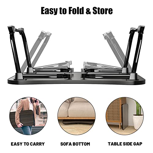 MIIRR Foldable Lap Desks for Laptop, 23.6 inch Portable Bed Tray Table, Laptop Desk for Working, Writing and Eating (Black) - Image 4