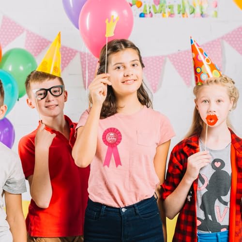 It's My Birthday Ribbon Satin Fabric Happy Birthday Tinplate Badge Pin Colorful Award, It's My Birthdays Brooch Happy Birthdays Button Pin for Girls, Award Badge Party Decoration4