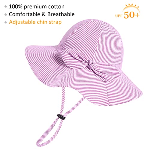 image for DANMY Baby Girl Sun Hat with UPF 50+ Outdoor Adjustable Beach Hat with