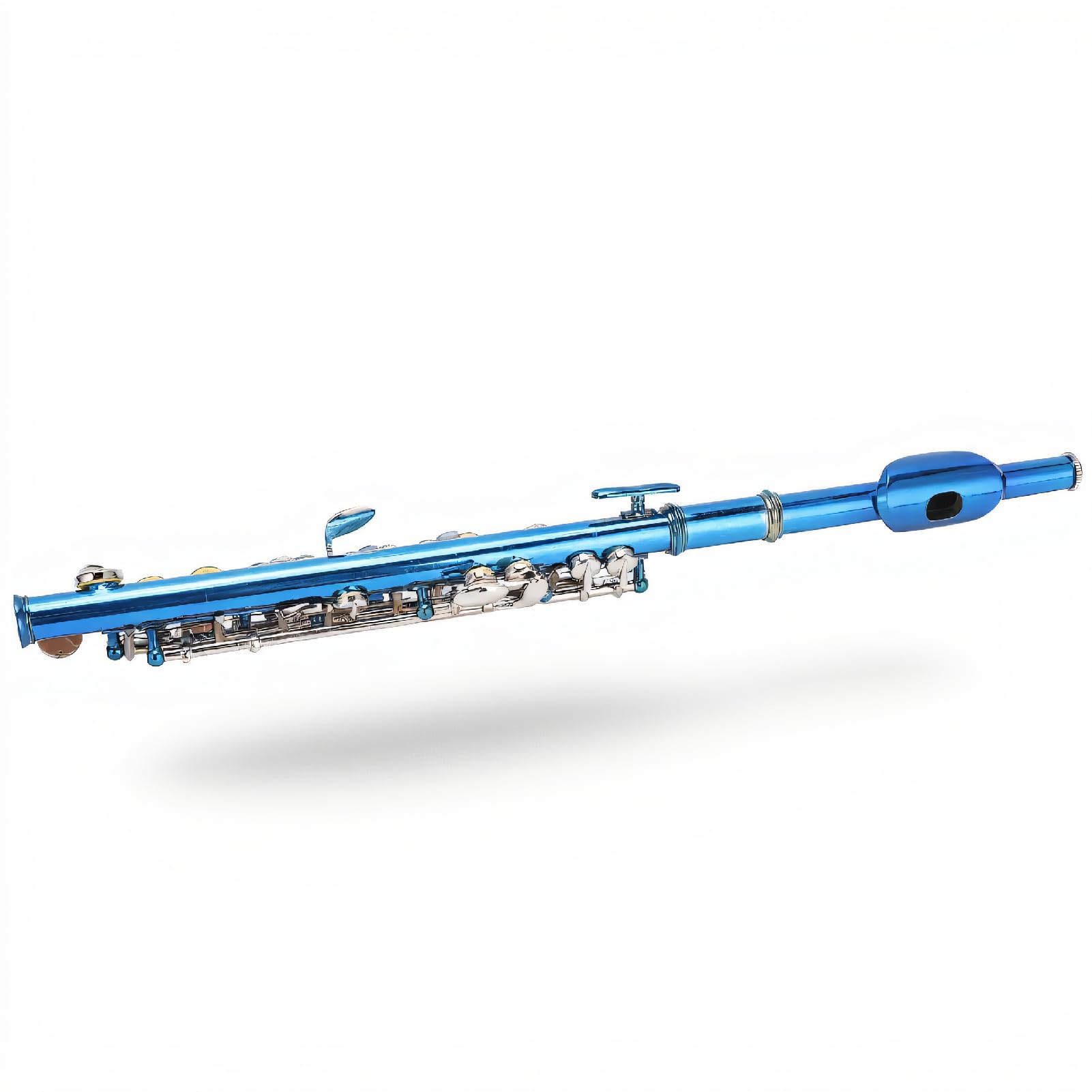 Instrument Piccolo pour les étudiants des Débutants, Flûte de Piccolo de Tasse avec 6 Trous E Key, Son Premium avec Kit de Nettoyage, Boîtier de Transport (bleu)
