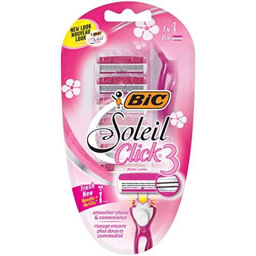 Bic Click 3 Soleil Women's Disposable Razors, 3 Blades With A Moisture Strip For A Smoother Shave, 12 Piece Razor Set #TOP5