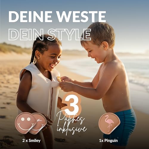 NOARD Kinder Schwimmweste (2-6 J. / 15-30 kg) Schwimmhilfe mit Schrittgurt – Ansicht 2