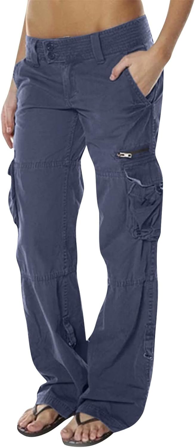 SHAOBGE Wide Leg Sweatpants Women Womens Cargo Pants with Pockets Outdoor Casual Ripstop Fall Outfits for Women