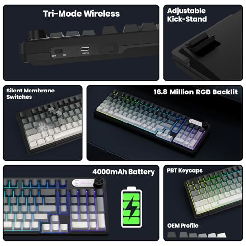 Teclado Gamer G98X Wireless Membrana RGB 2.4GHz USB-C miniatura 2