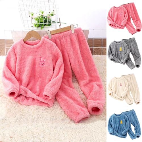 Toddler Kids 𝐒𝐥𝐞𝐞𝐩𝐰𝐞𝐚𝐫 Outfits Flannel Plush 𝐋oungewear Warm Fleece 𝐏𝐚𝐣𝐚𝐦𝐚 Set Boys Girls Clothes Set4
