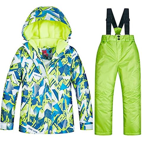 YFPICO Kids Snowsuit Ski Suit Girls Boys Ski Jackets Snow Pants Set Fleece Lined Skiwear Thermal Snowproof Ski Outfit Winter Outdoor Unisex 5-13 Years Cover