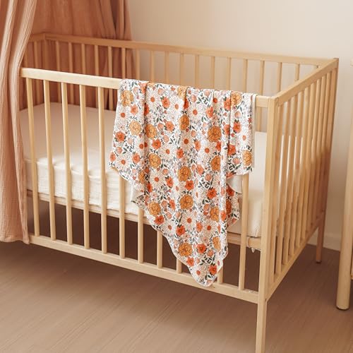 Image of Konssy Baby Girl Newborn Receiving Blanket with Matching Headband and Beanie Set Baby Swaddle Nursery Swaddle Wrap