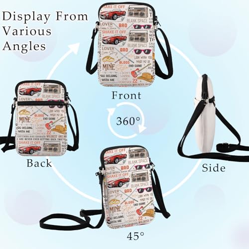 BWKTOP Singer Album Adjustable Crossbody Purse Tour Gifts Song Lyrics Travel Shoulder Bag Merchandise3