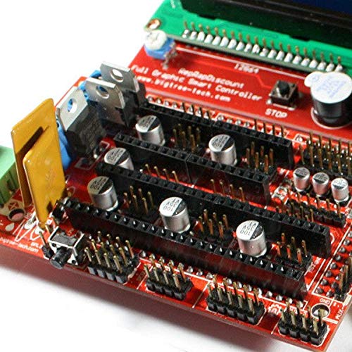 Lysee 3D Printer Parts & Accessories - 3D Printer RAMPS 1.4 Set/Kit for RepRap 3D Drucker, 5xDRV8825, 12864 LCD for - (Color: Red)