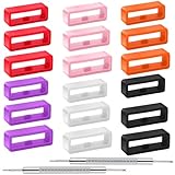 Heclia 18 STK Uhrenarmband Schlauf mit 2 Federstegen Silikon Uhrenarmband Schlaufen Halter 16 mm/18 mm/20 mm Armbanduhr Schlaufe Befestigungsringe Uhrenarmbänder Verschlussring für Smartwatches Keeper
