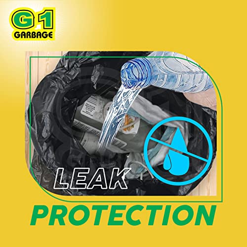 Image of G 1 Garbage Bags And Covers Large Size Black Color 25 X 30 Inch Pack Of 3, 42 Pieces, Plastic, Pack of 42