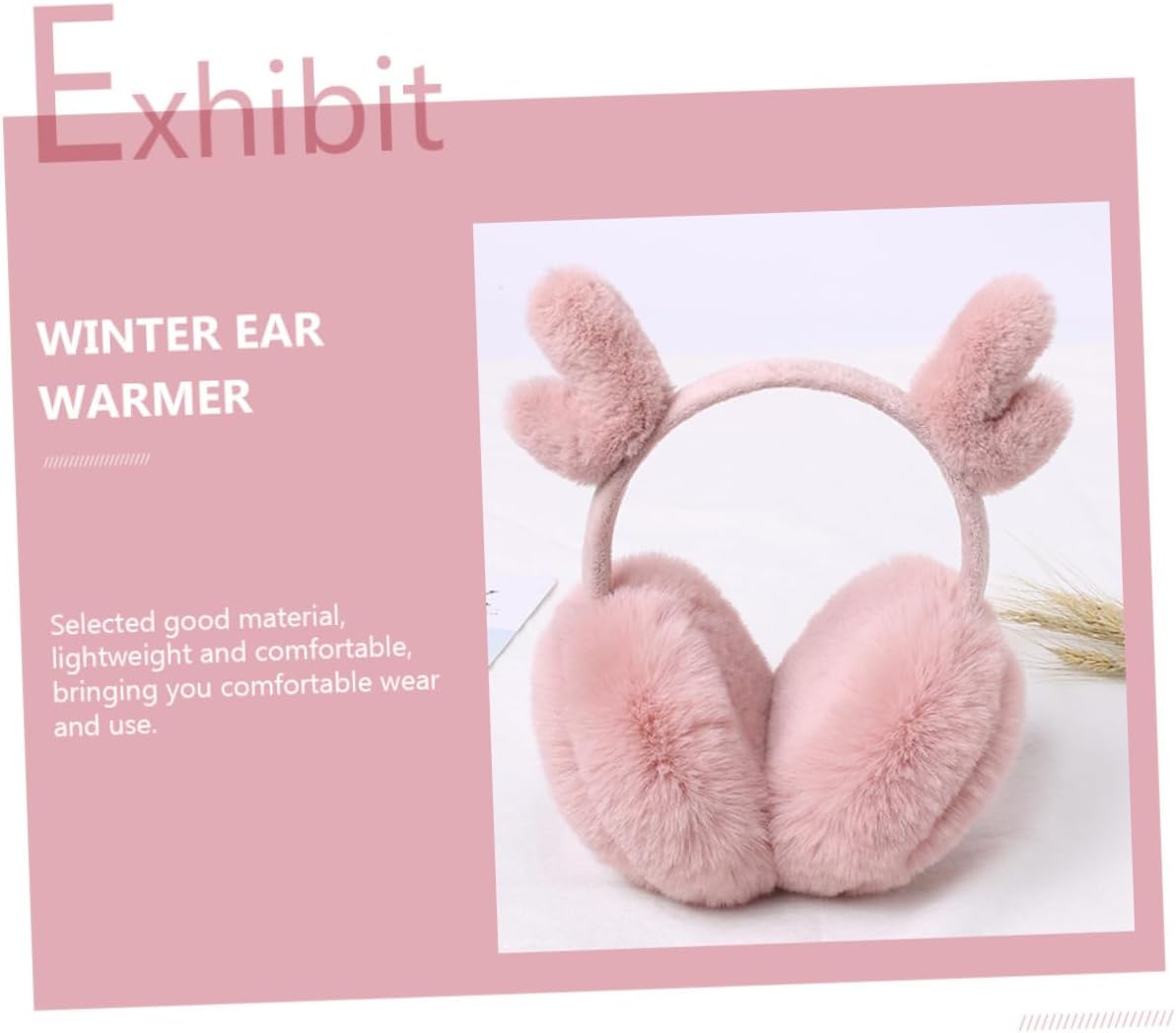 LIFKOME 1pc Plush Earmuff for Boy Girl Adorable Ear Warming Covers Antler and Warm for Outdoor Activities School and Parties