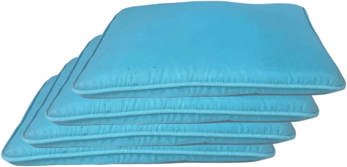 Comfort Classics Inc. Outdoor/Indoor Patio Seat Pads in Light Blue (Set of 4) 19'W x 19'L x 2'H in.