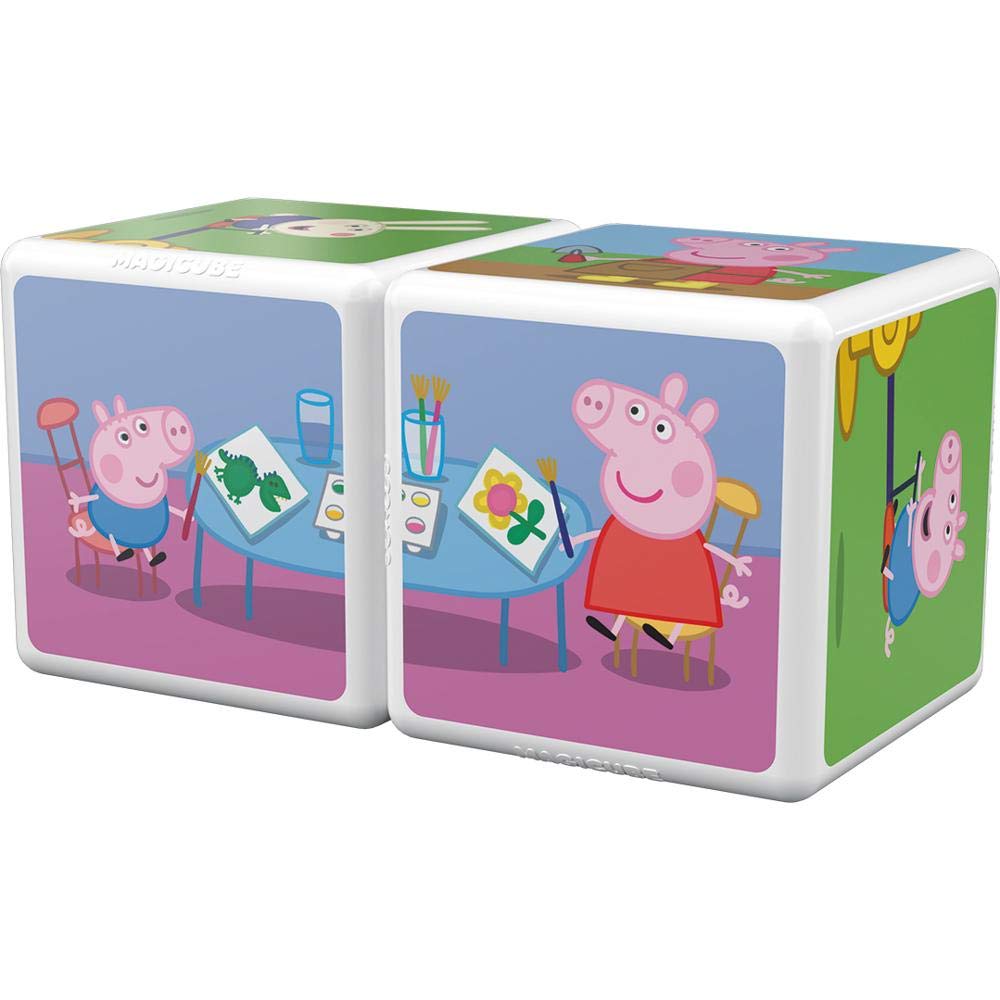 Geomag Magicube Peppa Pig Dzień z Peppą - 2 kostki - Gra konstrukcyjna z kostkami magnetycznymi