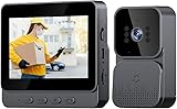KEPEAK Video Türklingel mit Kamera, 4,3 Zoll Farbbildschirm, 70° Weitwinkel, Nachtsicht, Zwei-Wege-Audio, 800mAh Akku, Kabellos, Keine App/Kein WLAN, Einfache Installation