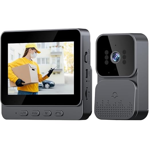 KEPEAK Video Türklingel mit Kamera, 4,3 Zoll Farbbildschirm, 70° Weitwinkel, Nachtsicht, Zwei-Wege-Audio, 800mAh Akku, Kabellos, Keine App/Kein WLAN, Einfache Installation