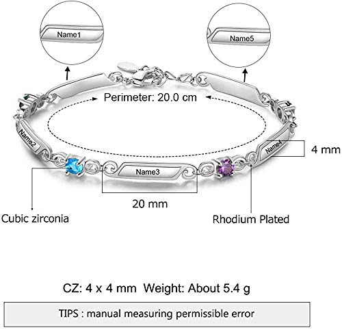 Personalizzata 4 simulato birthstone Fascino