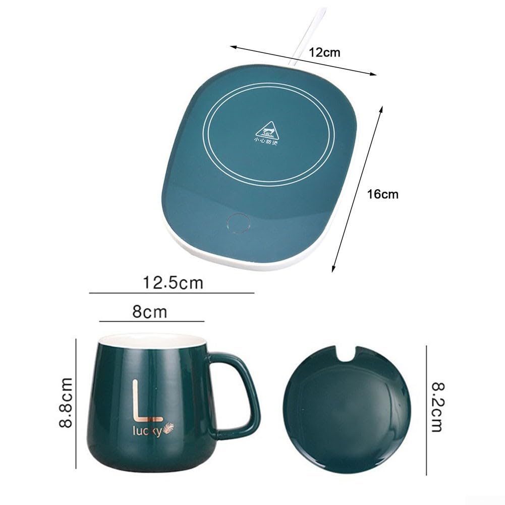 Scaldabicchiere USB con funzioni intelligenti progettato per mantenere una temperatura ottimale (verde con tazza)