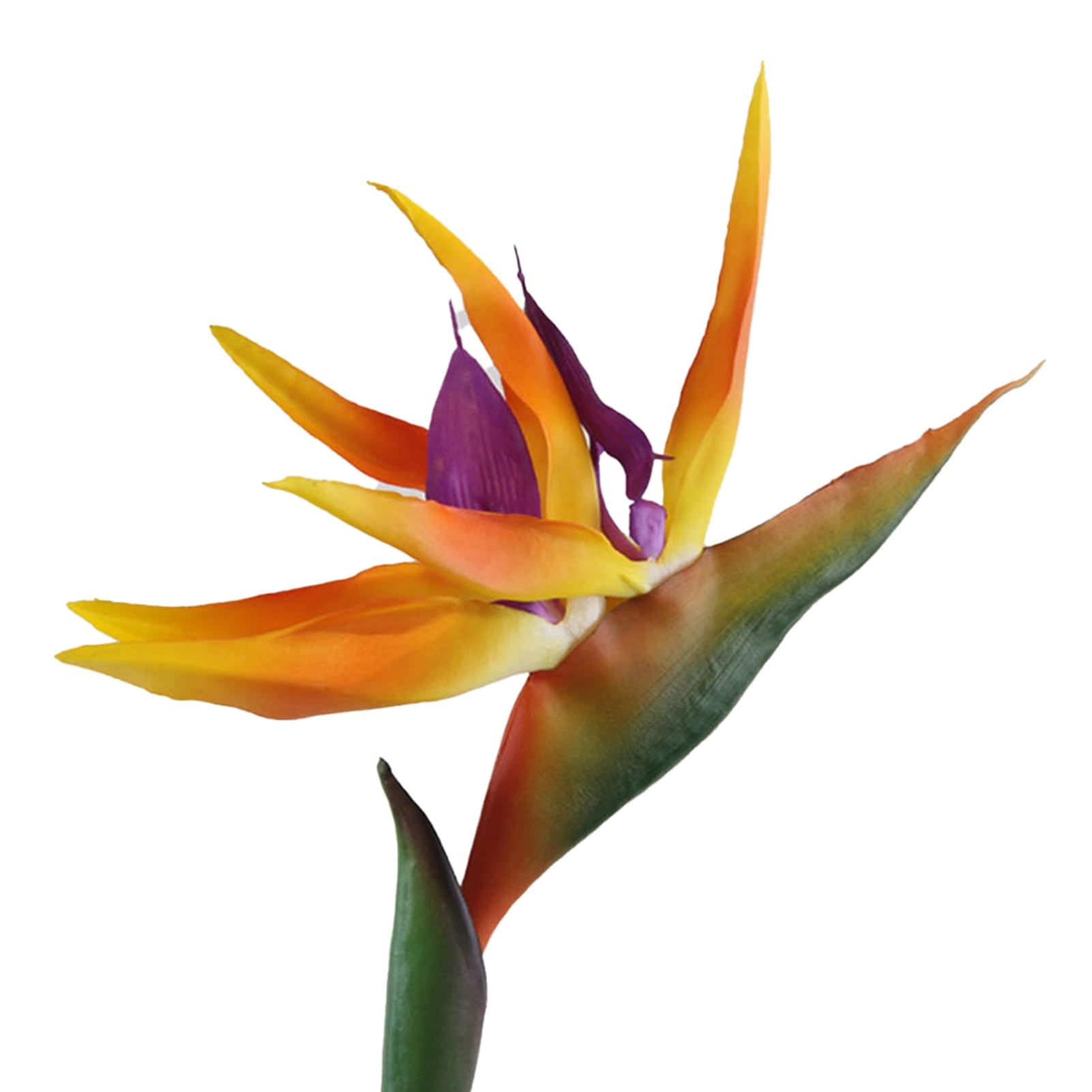 Ulafbwur Orange Artificial Flower Artificial Flower Bird Of Paradise Fake Plant Silk Strelitzia Reginae Home Decor
