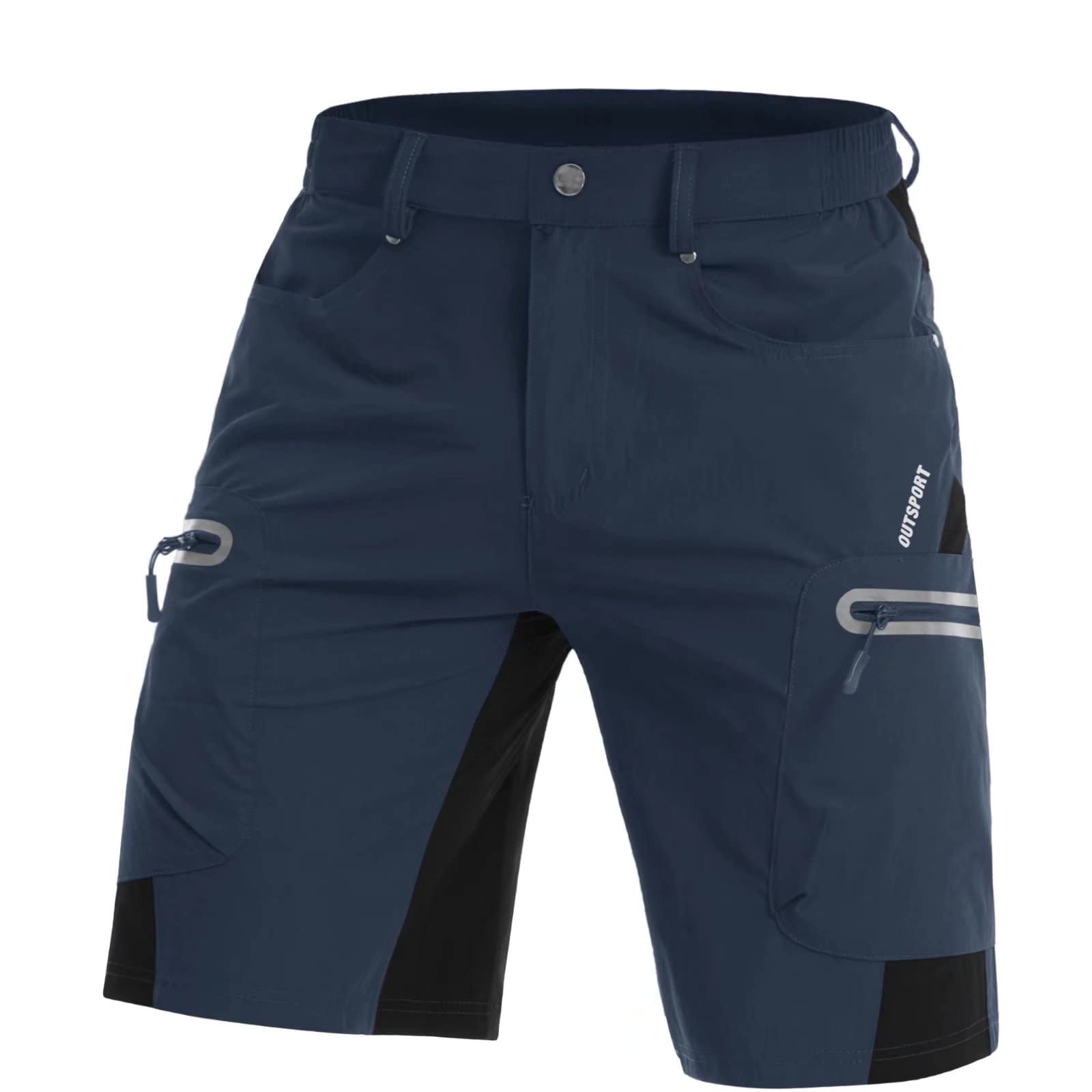 BIYLACLESENMen's Golf Shorts with 5 Pockets 7 Inch Stretch Lightweight Quick Dry Hiking Casual Work Dress Shorts for Men Navy