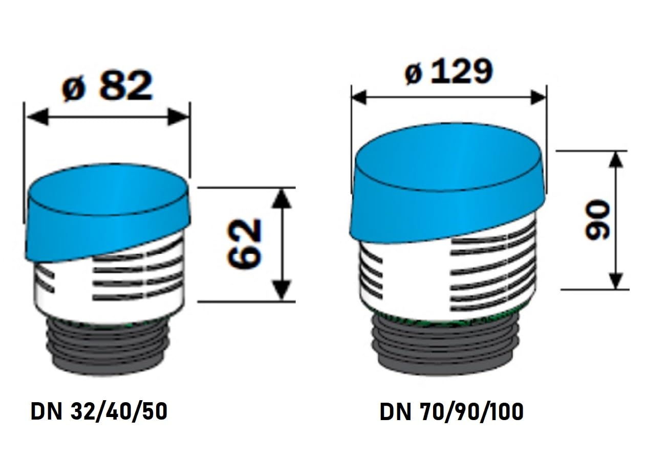 CONEL Rohrbelüfter Entlüfter Abwasser DRAIN DN 32/40/50 oder DN 70/90/100 (DN 70 | 90 | 100)