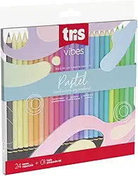 Lápis De Cor Vibes - Tons Pastel - 24 Cores + 1 Lápis 6B - Tris