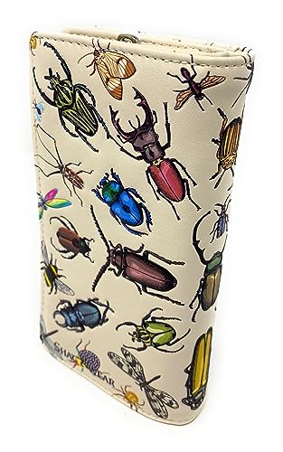 Shag Wear Insect Mania Large Wallet for Women and Teen Girls Vegan Faux Leather 7" Beige3