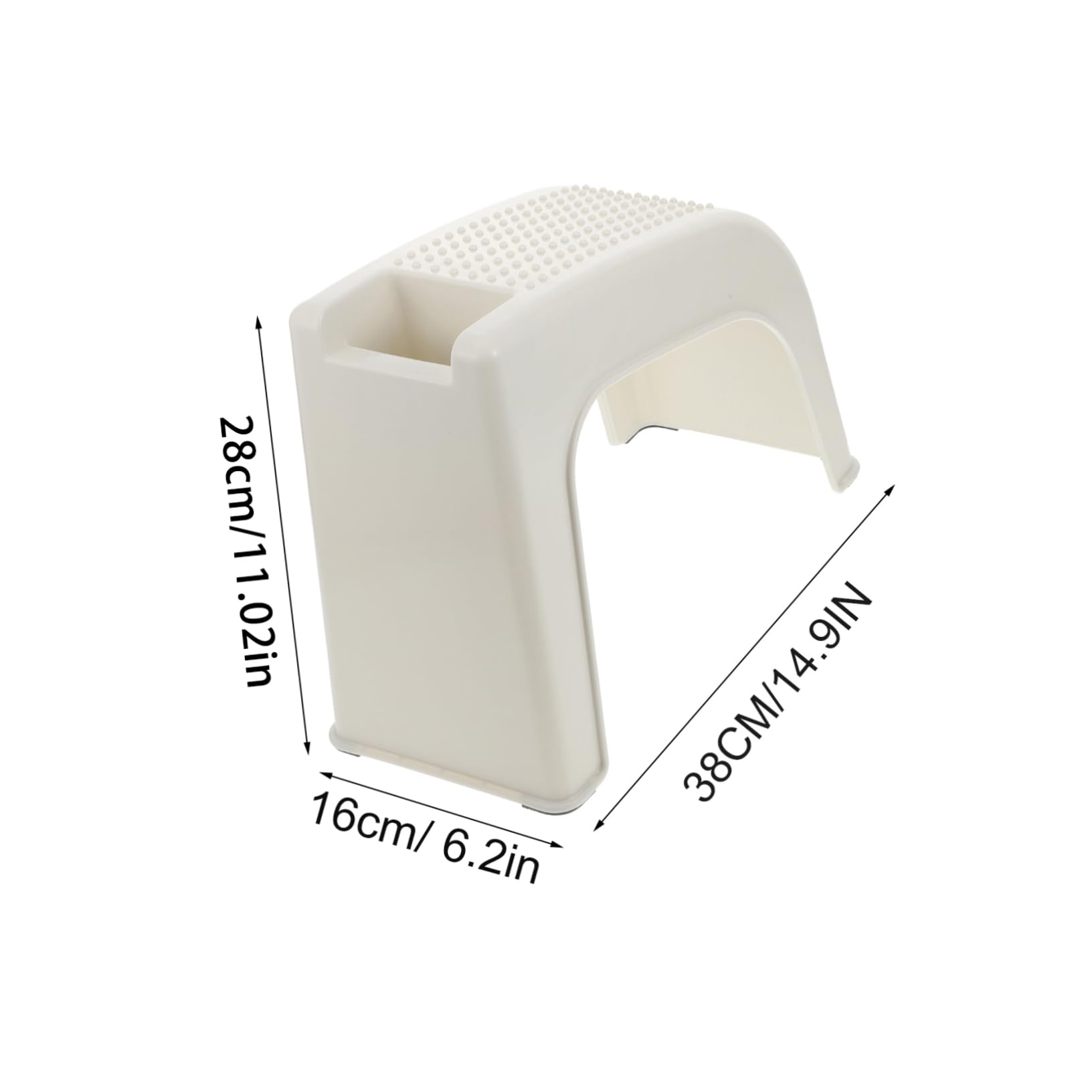 Sgabello Pedicure Bianco in Plastico Poggiapiedi Antiscivolo per Massaggio e Sollievo Dalla Stanchezza per Uso Domestico