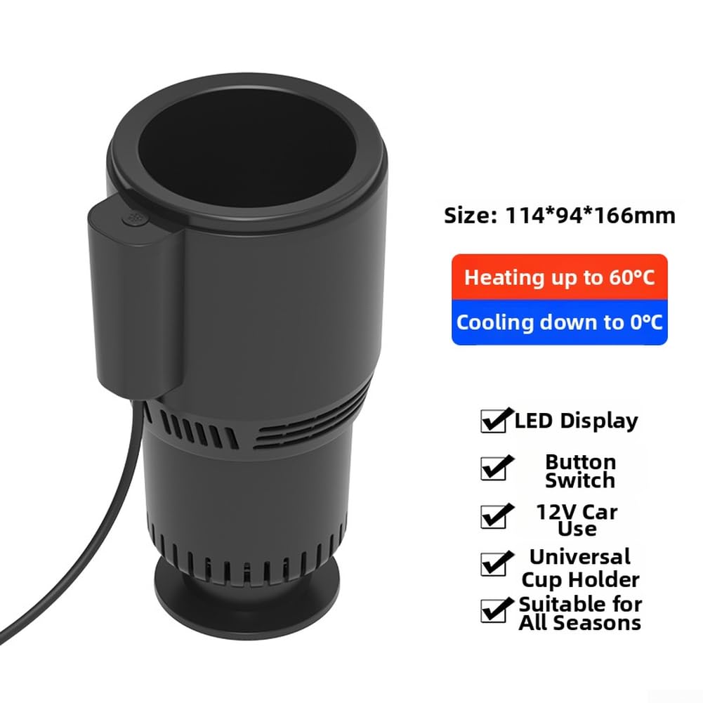 Portabicchieri portatile 2 in 1 per auto, per raffreddare e riscaldare, riscaldatore intelligente per bevande calde e fredde, per auto, ufficio, design compatto in ABS