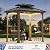 Modern Shade Grill Gazebo 6' X 8', Permanent Aluminum BBQ Gazebos with Shelves and Paper Towel Holder, Grill Canopy with Galvanized Steel Roof, Grill Gazebo with Charging Ports, Wood-Looking