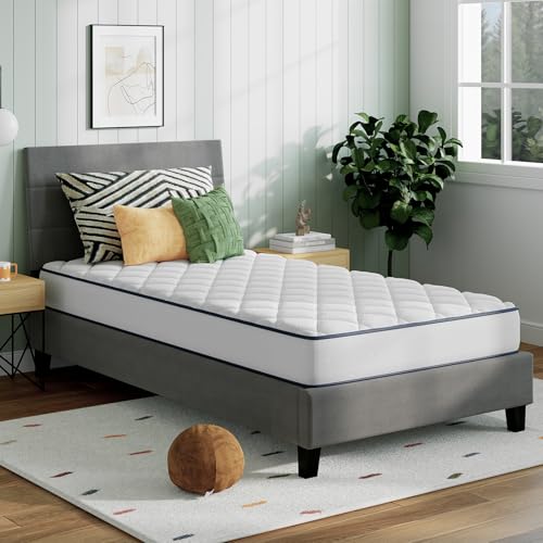 Image of Novilla 6 Inch Innerspring Mattress Full Size, Ultra-Thin Profile, Hybrid|Medium Firm Support for Durable Back Pain Relief, CertiPUR-US Certified Foam & Steel Coils, Eco-Friendly Packaging