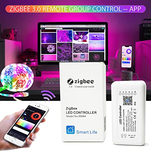 Ihseno Zigbee 3.0 Led Light Strip Controller For Cold White 5-24V Temperature Brightness Dimmable App Control Led Strip Light Music&Scene Sync For Tv thumb #1