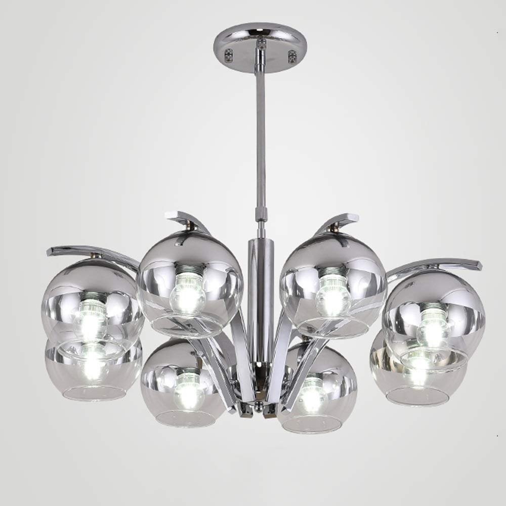 LED Chandeliers 8 Lights Glass Lamp Lustre Modern Design Chandelier Kitchen Foyer Decor Home Lighting Fixture Chrome Metal