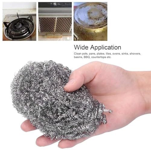 Image of 30Pcs Stainless Steel Scrubber, Pot Scrubber Metal Dish Scrubber Cleaning Ball Utensil Scrubber Density Metal Scrubber Scouring Pads Ball for Pan Cookware Cleaner