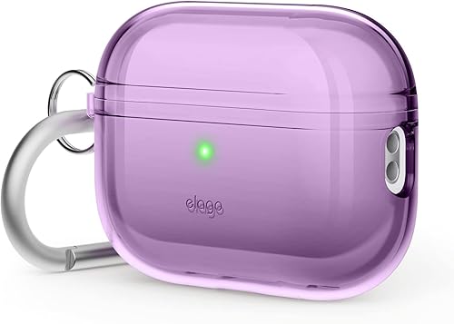 elago Funda transparente compatible con AirPods Pro de 2 generación, diseñada para AirPods Pro 2, funda protectora con llavero, transparente, carga