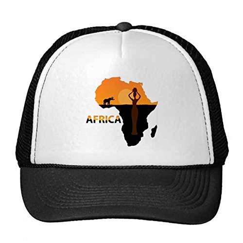 Gorra de béisbol contra el calor con malla de nylon ajustable del mapa de África para niños