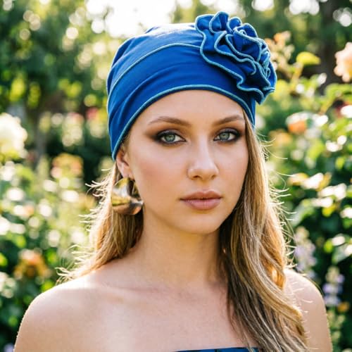 Image of DRESHOW 4 Pcs Cotton Beanie Turban Headwear for Women Elastic Chemo Hats Soft Cancer Headwear Covers Wraps for Women's Hair