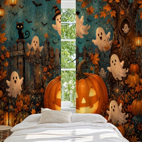 Rideaux occultants Halloween pour chambre à coucher cocooning