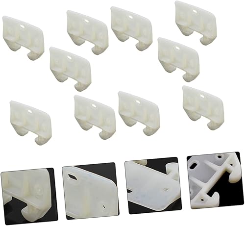 Miniatura 5 de Housoutil 2 juegos de deslizadores de gabinete de plástico para cajones de guías de riel para vanidad fuerte duradero 10 piezas x 2