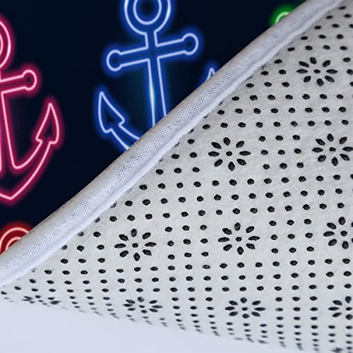 Badezimmerteppich-Set 3Teilig Anker rutschfest Waschbar Badematte Badezimmer Weich Mikrofasern WC-Deckelbezug Ozean… – Bild 5