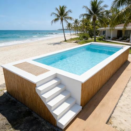 Large Capacity Prefab Container Swimming Pool Stylish Above-Ground Fiberglass Pool
