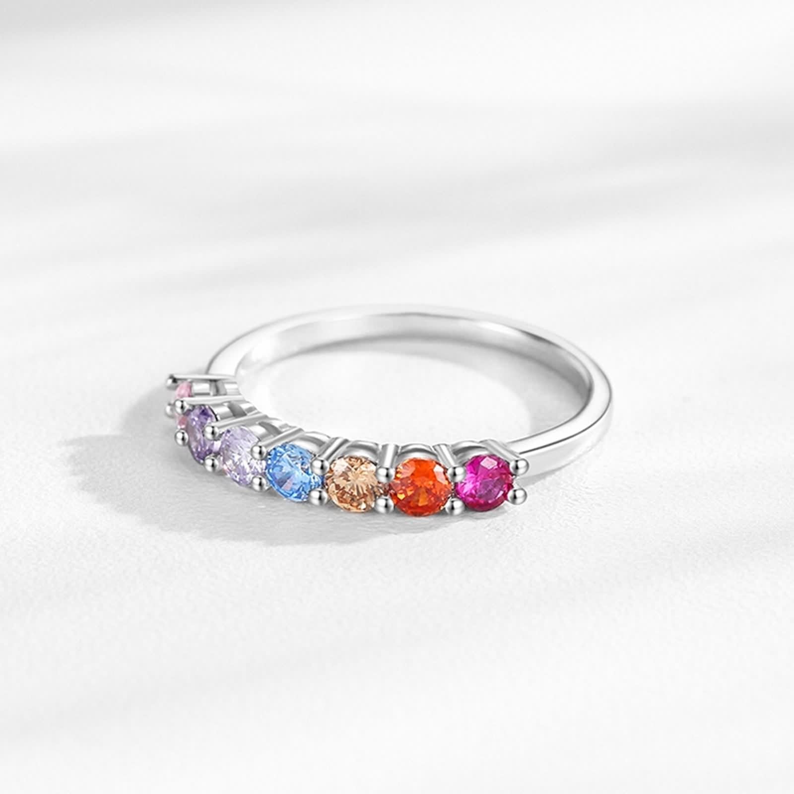 Bague Argent Pierre, Bague Fiançailles Argent 925 Femme Forme Ronde Zircone Cubique Alliance Style Élégant