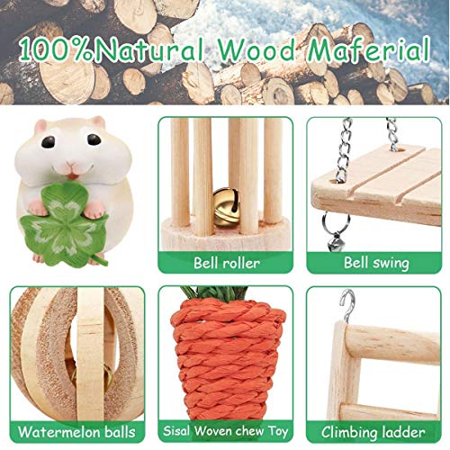 HORYDIA Hamster kauwen speelgoed natuurlijke houten cavia speelgoed tanden zorg molar speelgoed voor hamster cavia… - Image 7