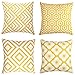 TIDWIACE 4 federe per cuscino in stile moderno e semplice geometrico, 40 x 45 cm, quadrate, decorative, di lusso per divano, soggiorno, divano letto (giallo)