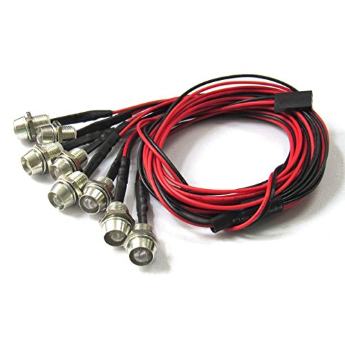 Sharegoo 8Leds Led Light Headlights Lighting Taillight Kit Compatible With Traxxas Hsp Tamiya Redcat Rc4Wd Axial Scx10 Rc Car Truck Tank Crawler,Red Orange White Led #TOP2