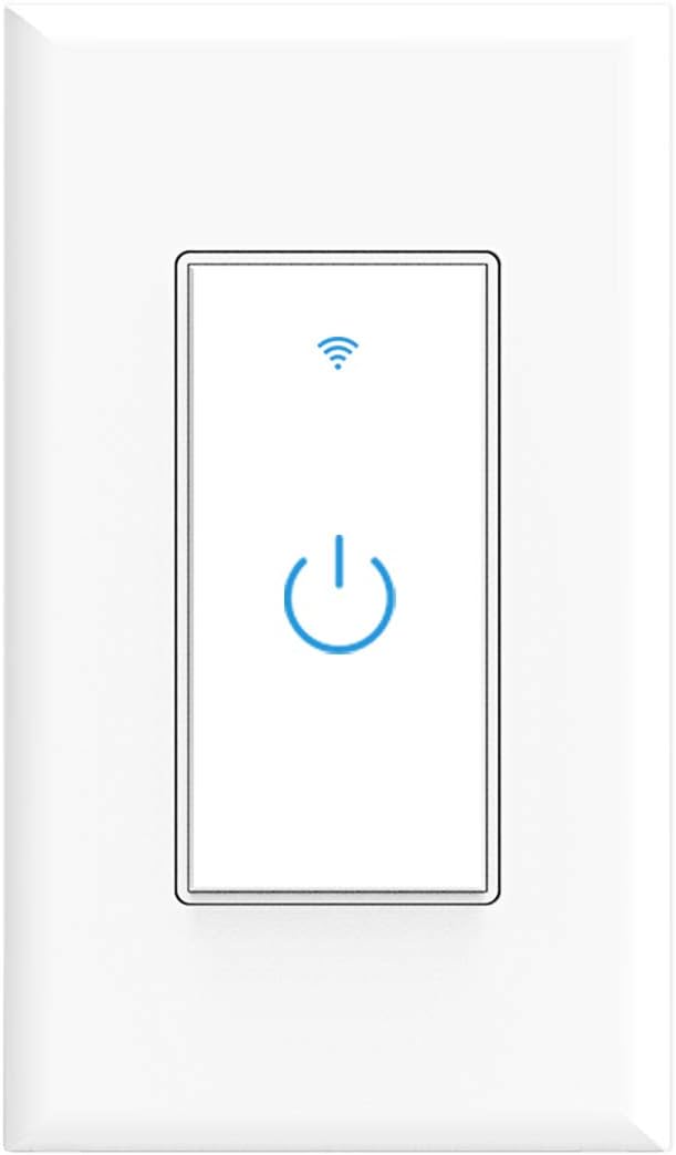 Lesim Smart Light Switch, Wifi Switch Touch Wall Switch 1 Gang, Compatible With Alexa Google Home And Ifttt, No Hub Required, One Way Switches App Control From Anywhere, Timing Schedule